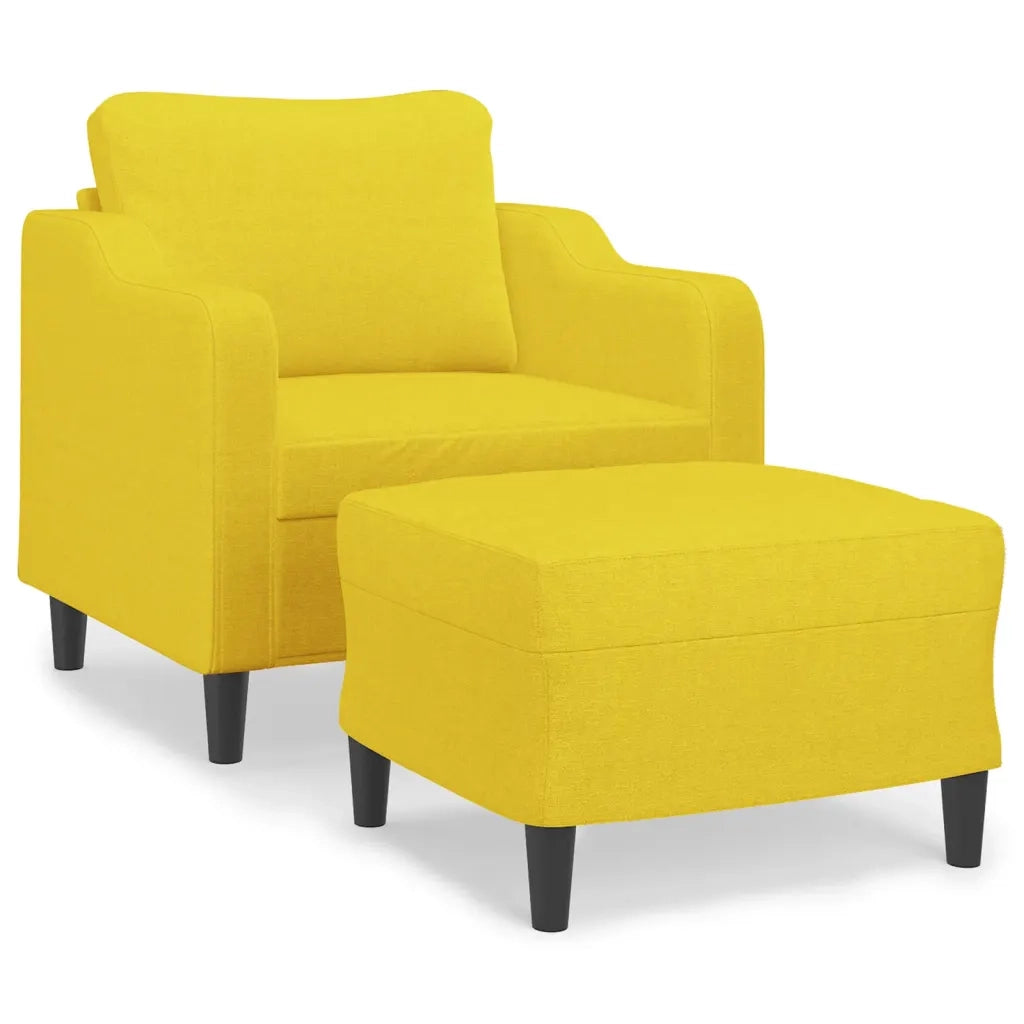 Poltrona con Poggiapiedi Giallo Chiaro 60 cm in Tessutocod mxl 96776