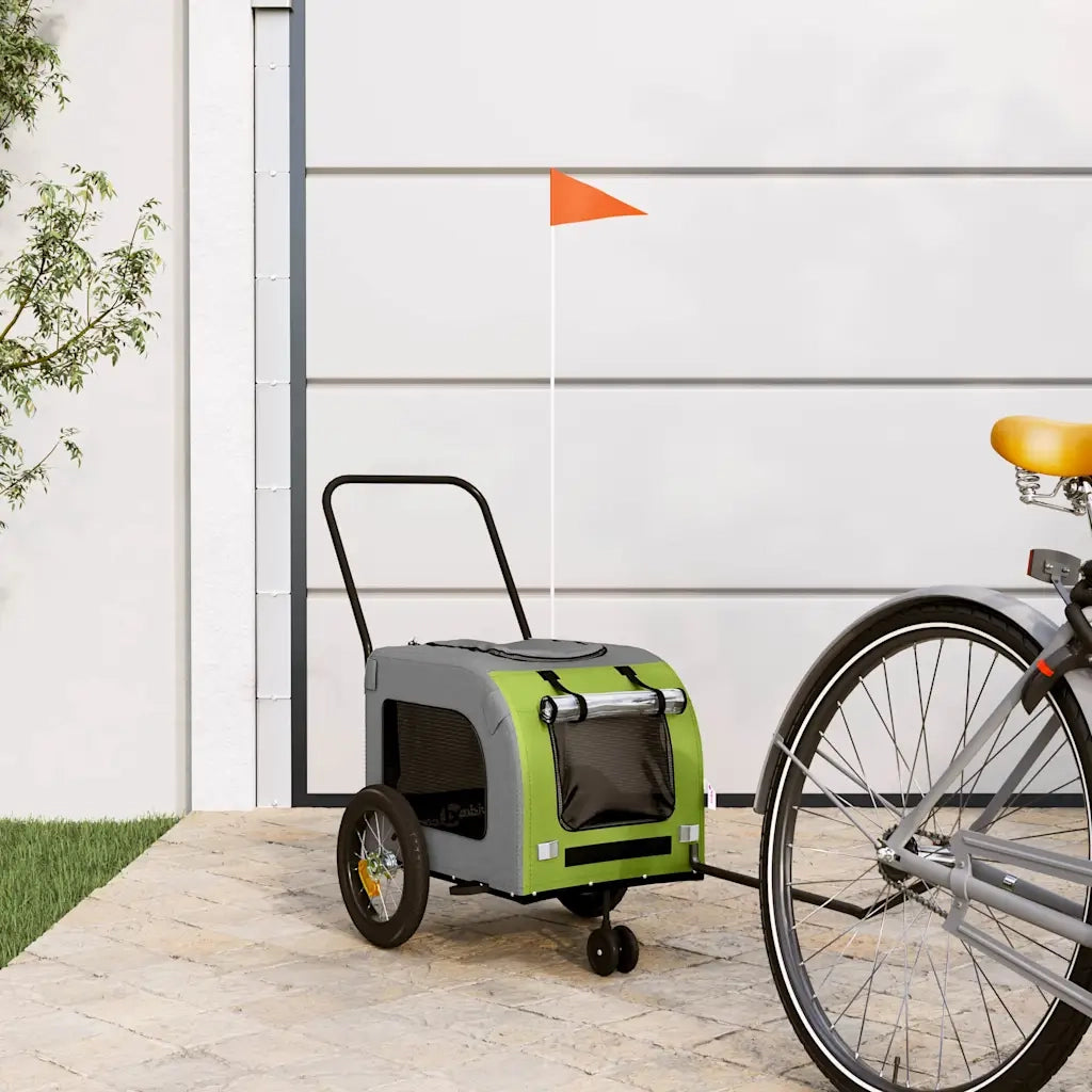 Rimorchio per bicicletta per animali domestici Verde e grigio CFW3185480
