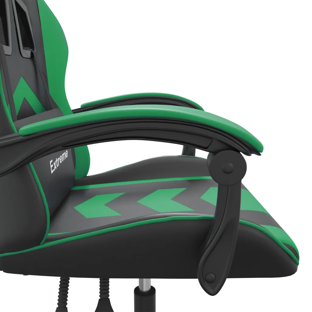 Sedia da Gaming Girevole Nera e Verde in Similpelle 349594