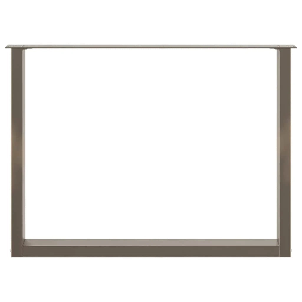 Set di 2 gambe per tavolo da pranzo a forma di U con piedini regolabili 100 x 72-73 cm in acciaio verniciato a polvere naturale 02_0057439