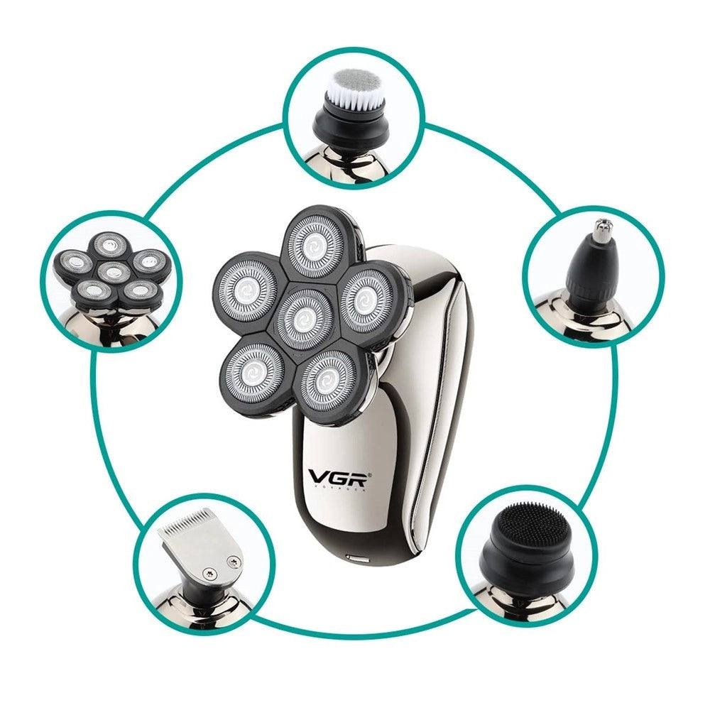 Trade Shop - Rasoio 5in1 Led Elettrico Cordless Usb Ricaricabile Ipx6 Impermeabile Vgr V-320 -