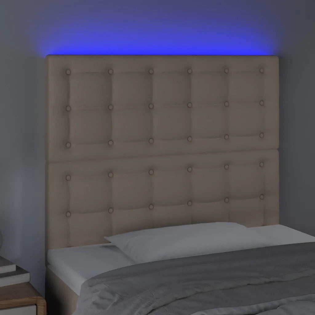 Testiera a LED-Testata con LED Cappuccino 100x5x118/128 cm in Similpelle 358484