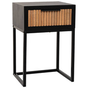 Comodino in legno e metallo 1 cassetto 40x36x60