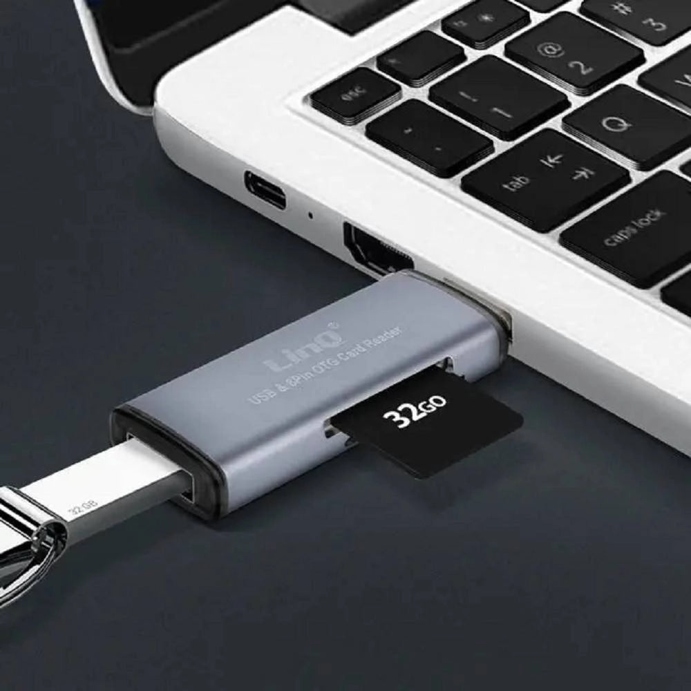 Trade Shop - Lettore Di Schede Sd Micro-sd 2in1 Lightning Usb Maschio Otg Usb Femmina Otg802 -