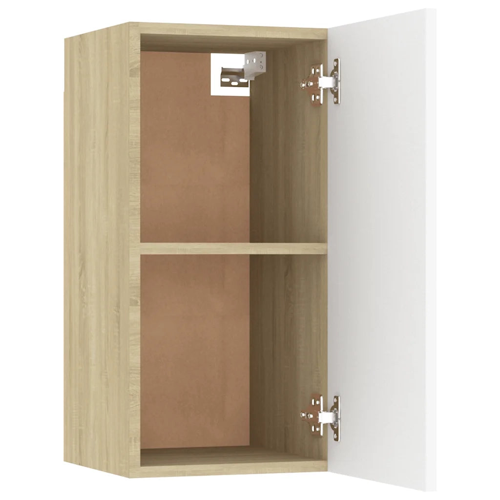 Mobile TV Bianco e Rovere Sonoma 30,5x30x60 cm in Truciolato