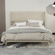 Letto imbottito 160x200 - Xylo - Beige minimalista