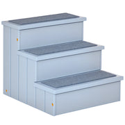 Scaletta per Cani 3 Gradini con Tappetino e Ripostiglio ¨C zephmum ¨C Grigio 40.5x44.5x38 cm