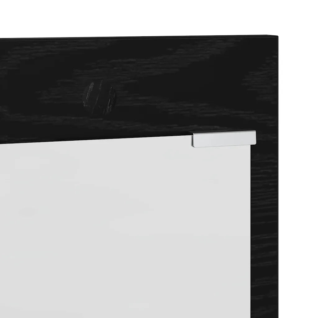 vidaXL Appendiabiti a muro con lo scaffale Rovere nero 90 x 10 x 50 cm