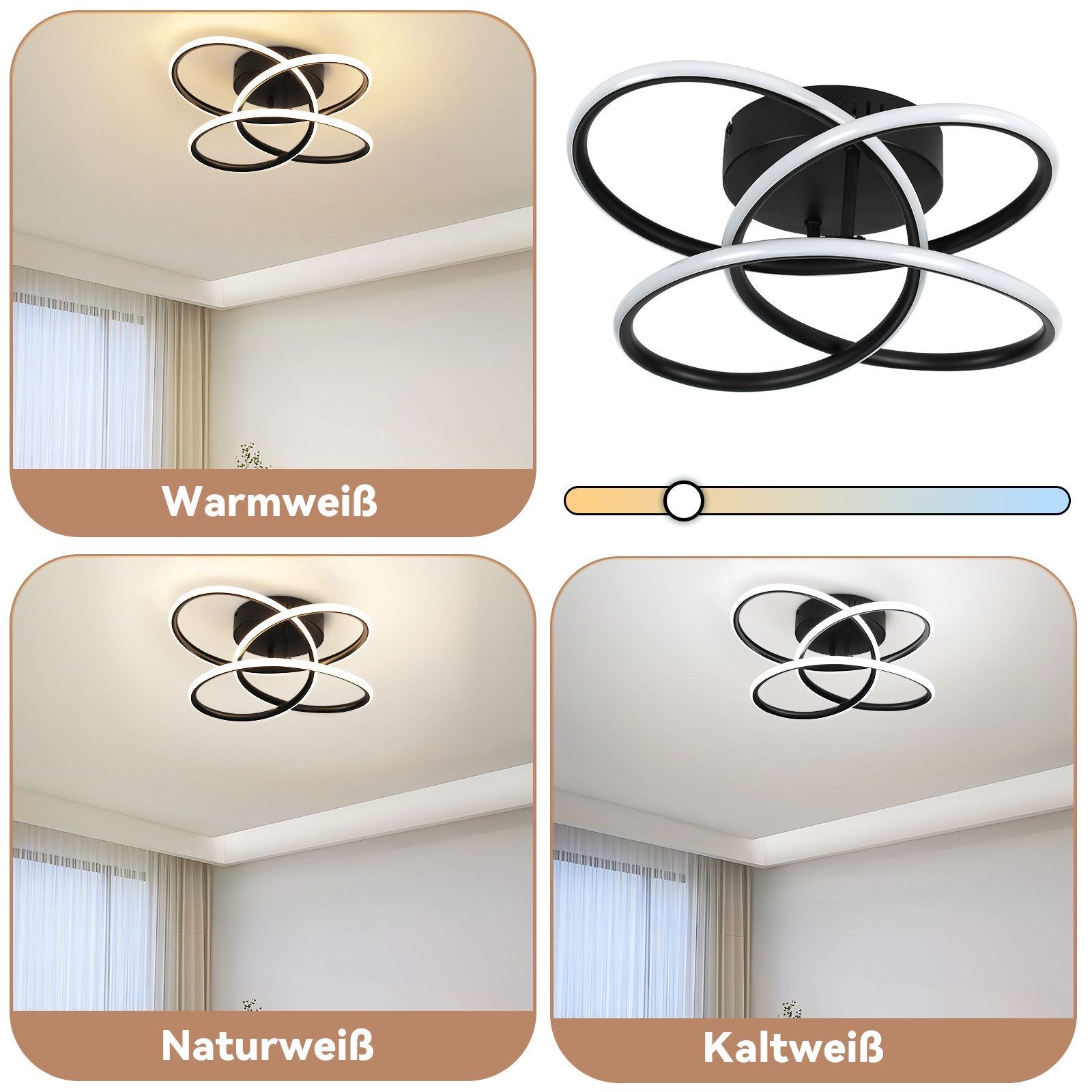 ZMH Lampada da soffitto LED metallo farfalla 36cm dimmerabile per soggiorno