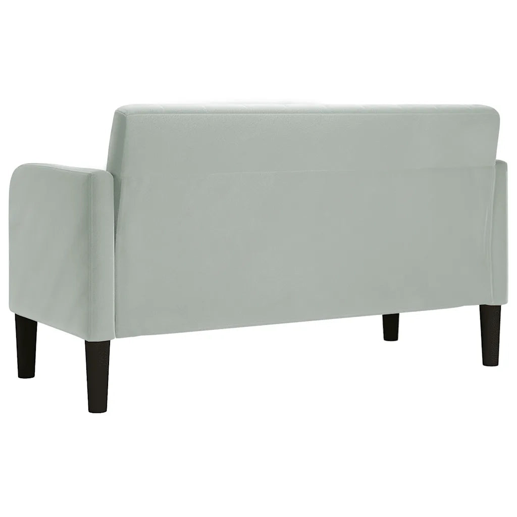 Divano | Divano da soggiorno | Sofa Divanetto Grigio Chiaro 109 cm in Velluto
