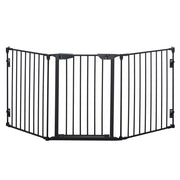 Cancellino per Cani Taglia Piccola e Media Pieghevole a 3 Pannelli, 180x3x74.5 cm, Nero