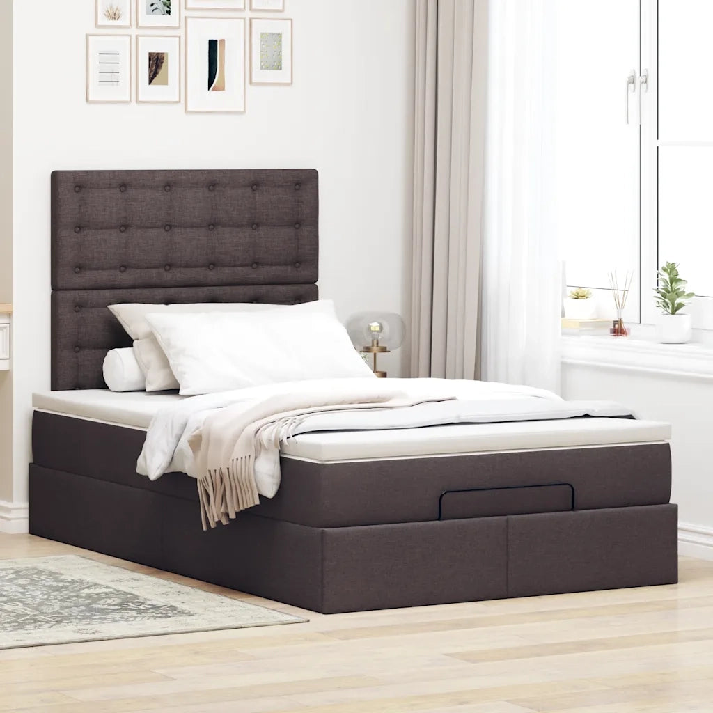 Struttura Letto Pouf con Materasso 120x200 cm in Tessuto 3314165