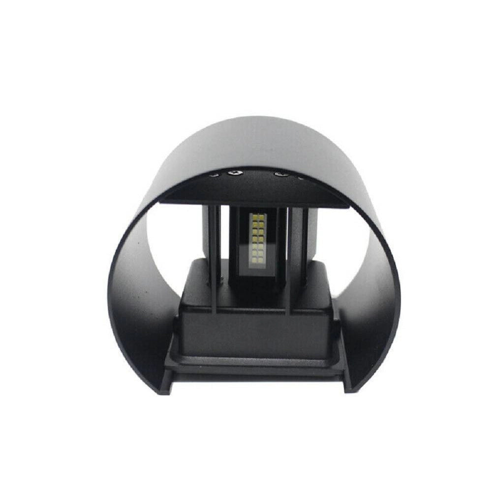 Trade Shop - Applique Parete Nero 28led 12w Ip55 Luce Fredda 6500k Calda 3000k Up & Down Es44 - -bianco Freddo      -
