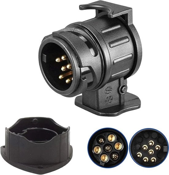 Adattatore 13 Pin a 7 Pin per Auto e Camioncrao di Coda Nero