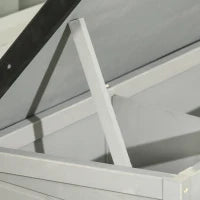 Conigliera Rialzata in Legno da Esterni con Tetto Apribile e Vassoio Estraibile, 84x43x70cm, Grigio