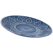 Vassoio decorativo in legno blu 35x35x3h cm