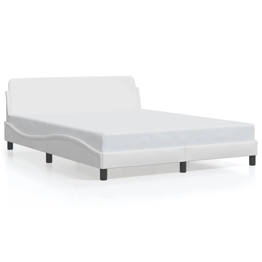 Letto matrimoniale | Letto per adulti | Giroletto Dover Bianco 160x200 cm in Similpelle