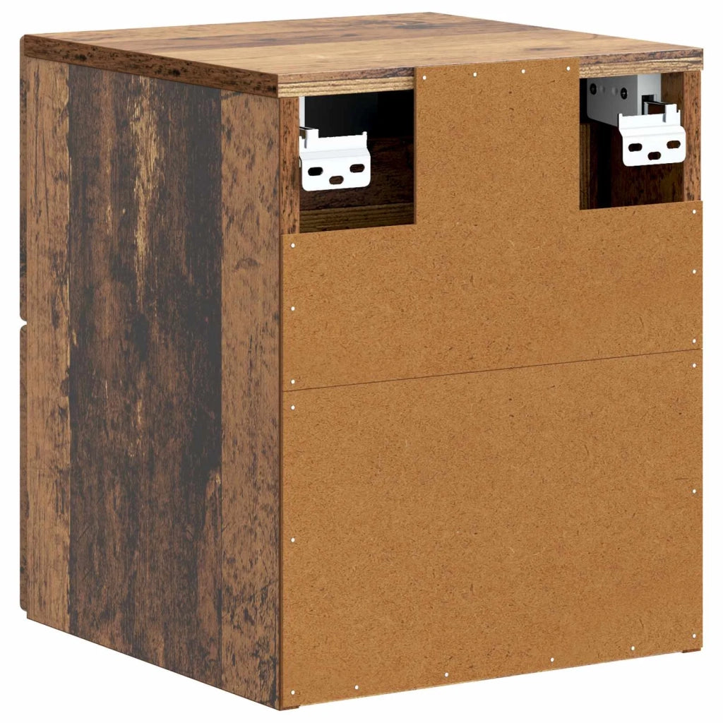 Mobiletto da notte a muro Legno antico 33 x 34,5 x 40 cm 898141