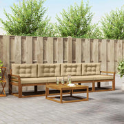 Set di divani da esterno con cuscino 5 pcs Naturale e Beige 3367161