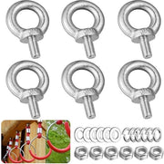 Ringschroef M10 (6 pezzi) - Ronde Ringbouten - Hardware - Oculi a goccia idraulica per fissaggio e appeso