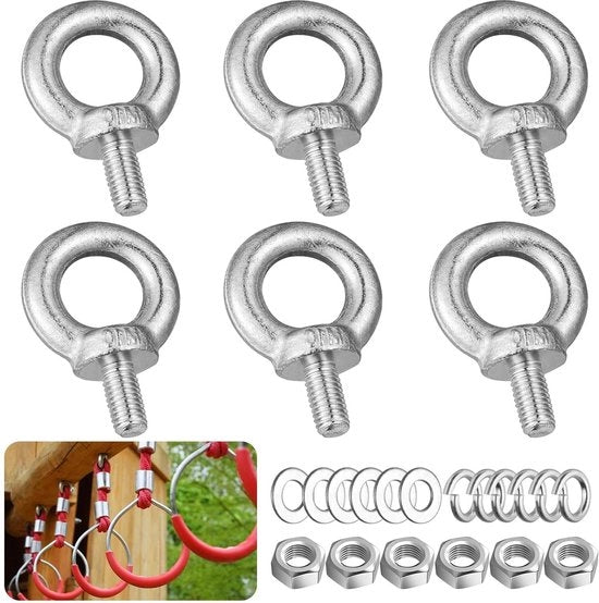 Ringschroef M10 (6 pezzi) - Ronde Ringbouten - Hardware - Oculi a goccia idraulica per fissaggio e appeso