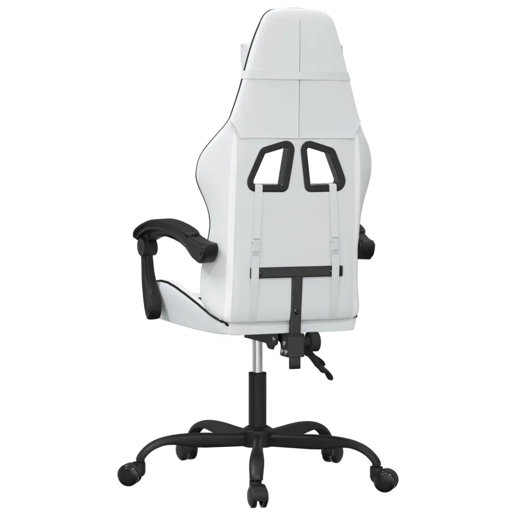vidaXL Sedia da Gaming Girevole Bianco e Nero in Similpelle
