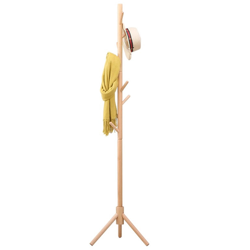 Piantana Appendiabiti in legno Naturale 8 Ganci 41x41 H176cm Verniciato Naturale