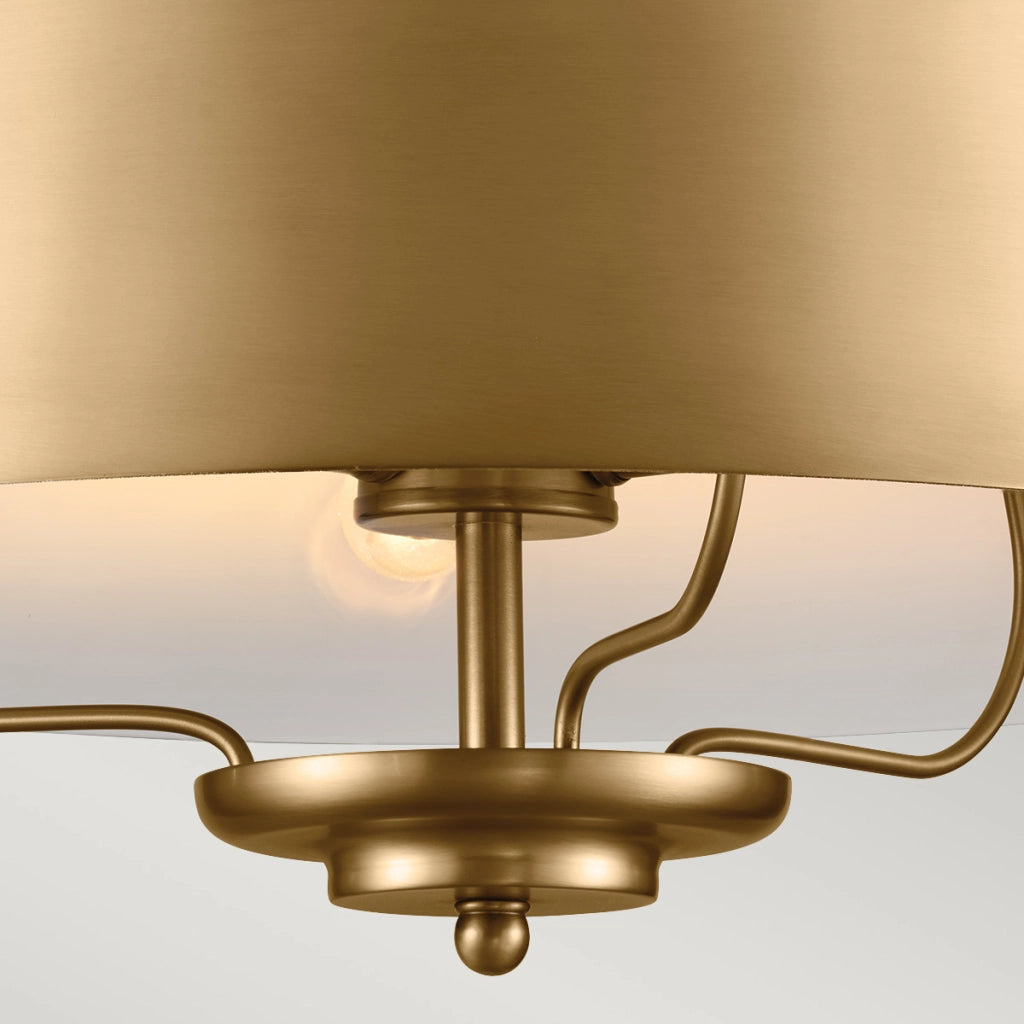 Sospensione Luella Kichler ottone Ø41cm 3xE14 regolabile