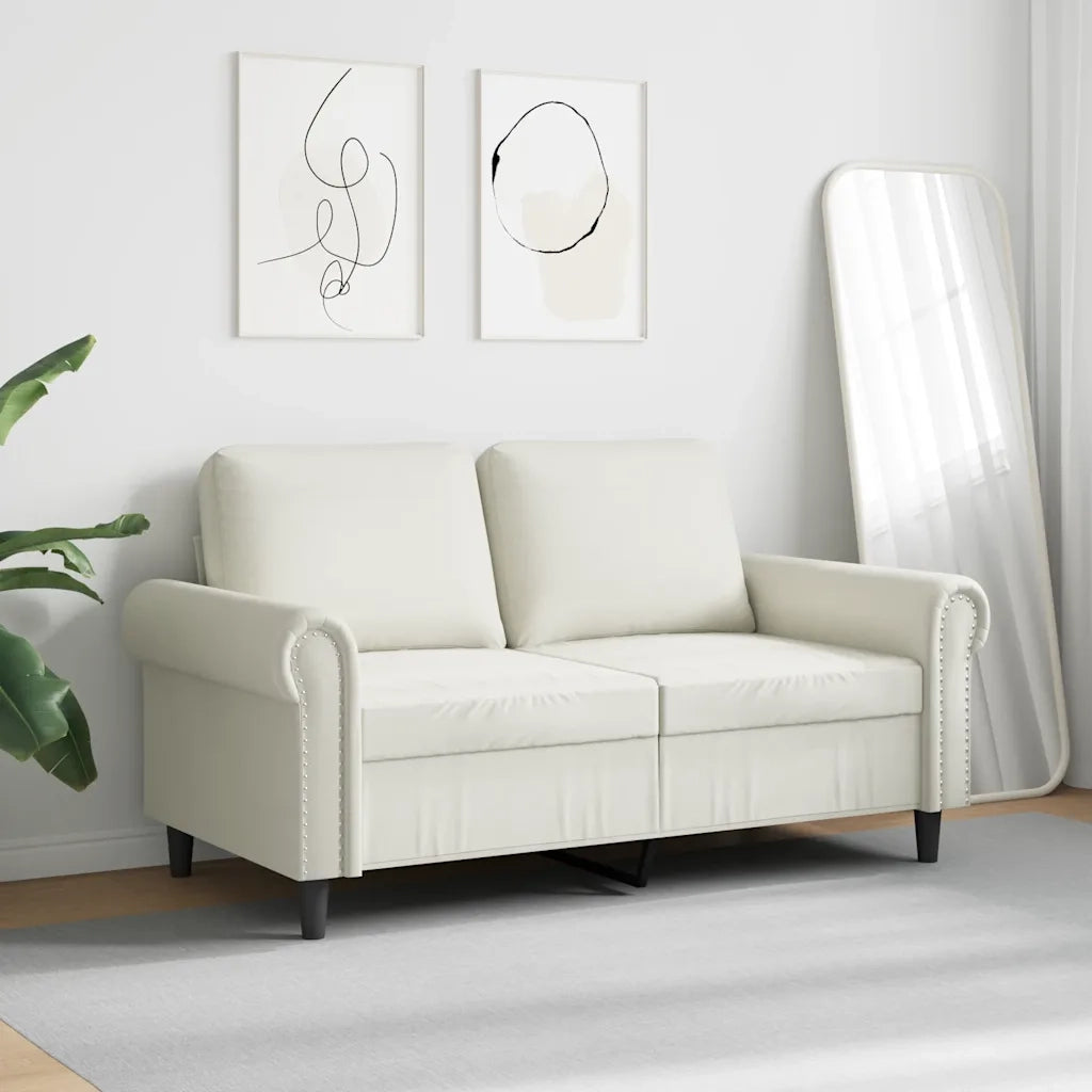 Divano a 2 Posti-Sofa 2 Posti crema 120 cm in Velluto 101766
