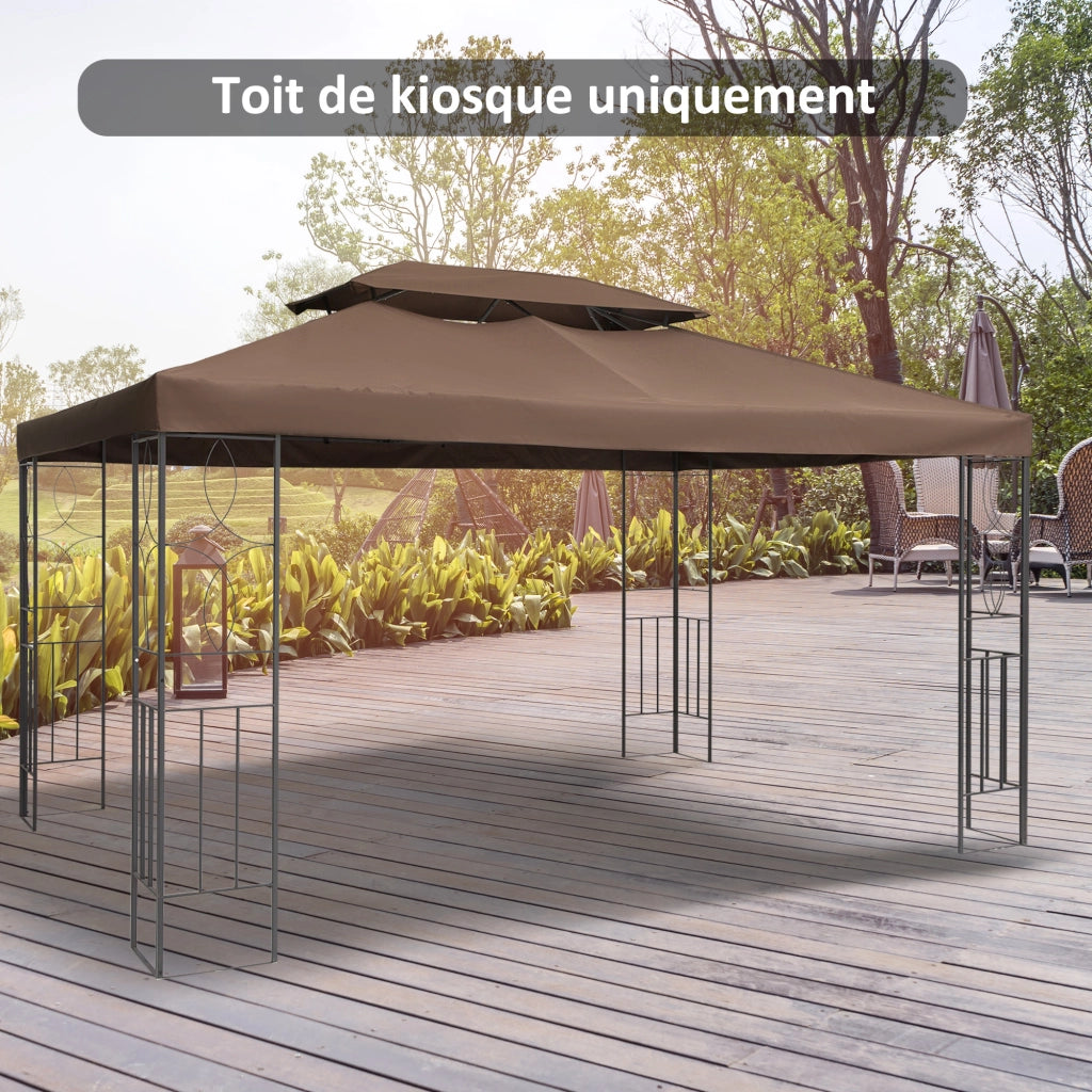 Telo Copertura per Gazebo ¨C zephmum ¨C Marrone 3x4 m