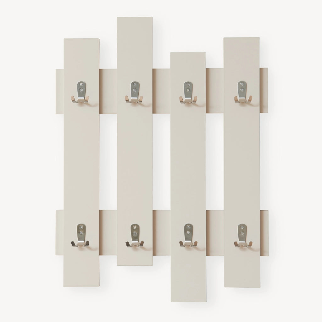 Appendiabiti da Muro Raseborg a 4 Pannelli per Ingresso 80 x 60 cm Beige [en.casa]