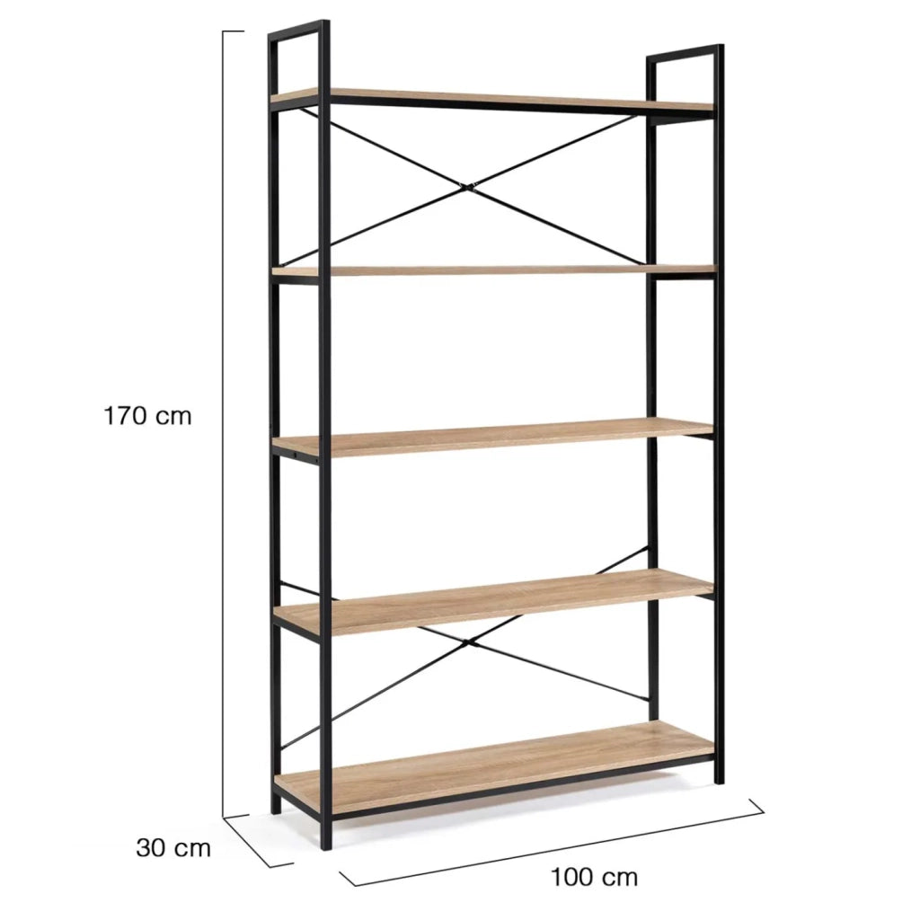 IDMarket - Scaffale XL 5 livelli DETROIT design industriale 170 cm
