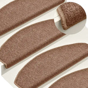 Tappetini per scale 30 pz 65x24x4 cm Marrone Semicircolari Grandi