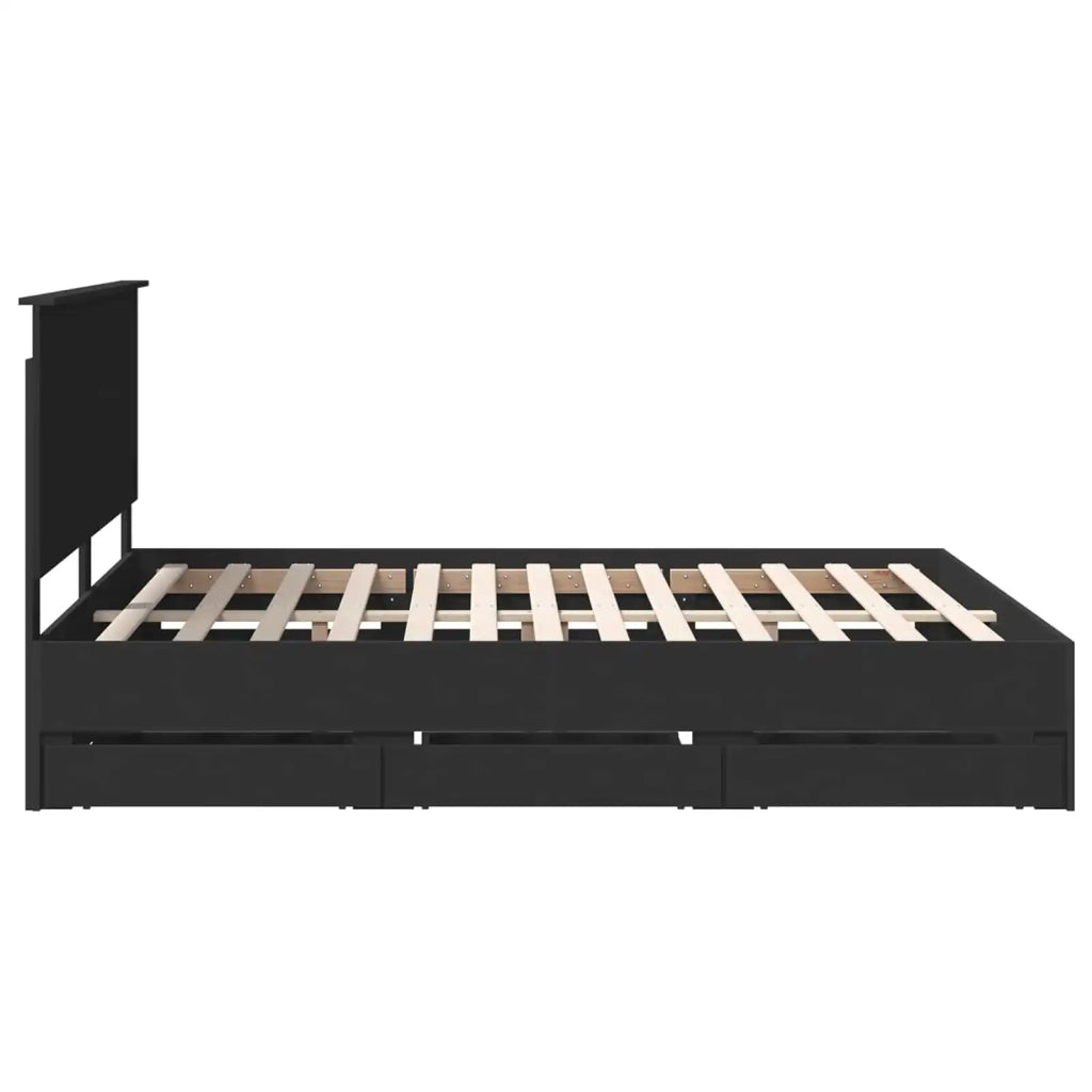 Struttura del letto Nero 160 x 200 cm Legno Ingegnerizzato