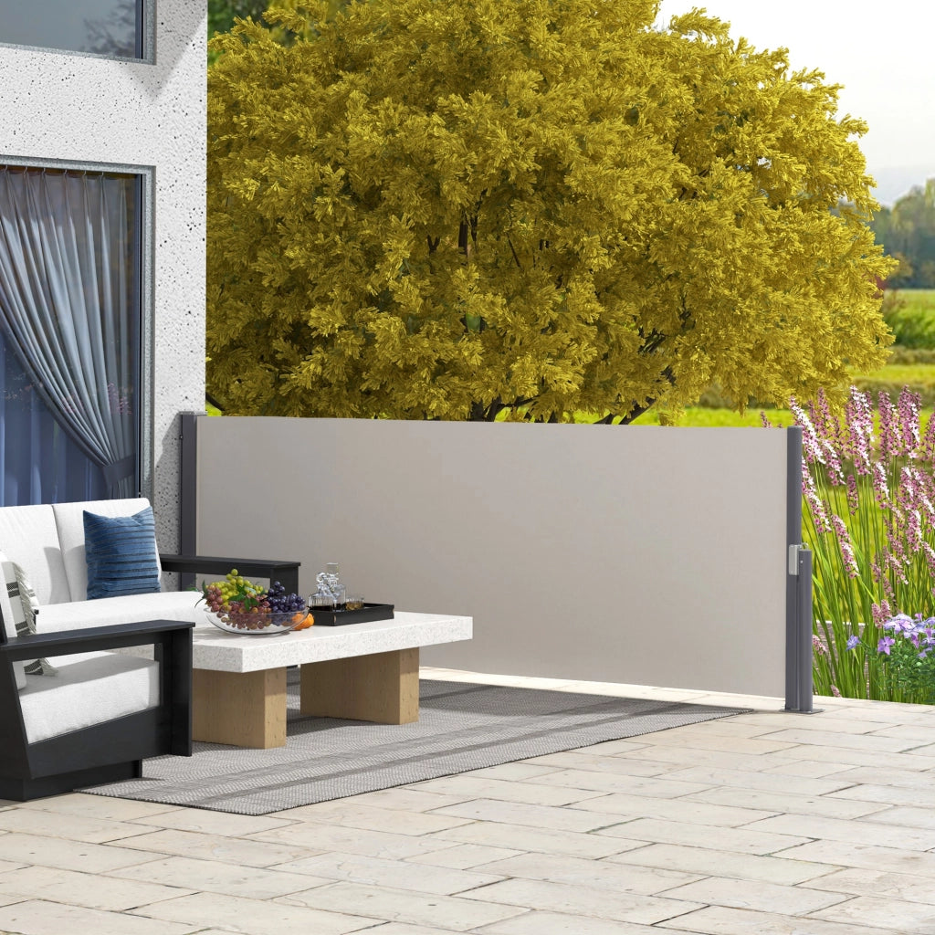 Tenda da sole laterale estraibile ¨C zephmum ¨C grigio chiaro 300x100 cm