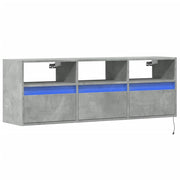 Mobile TV multimediale scaffale TV credenza mobile TV sala da pranzo soggiorno camera da letto montaggio a parete con luci LED 130 x 31 x 45 cm grigio 02_0027859