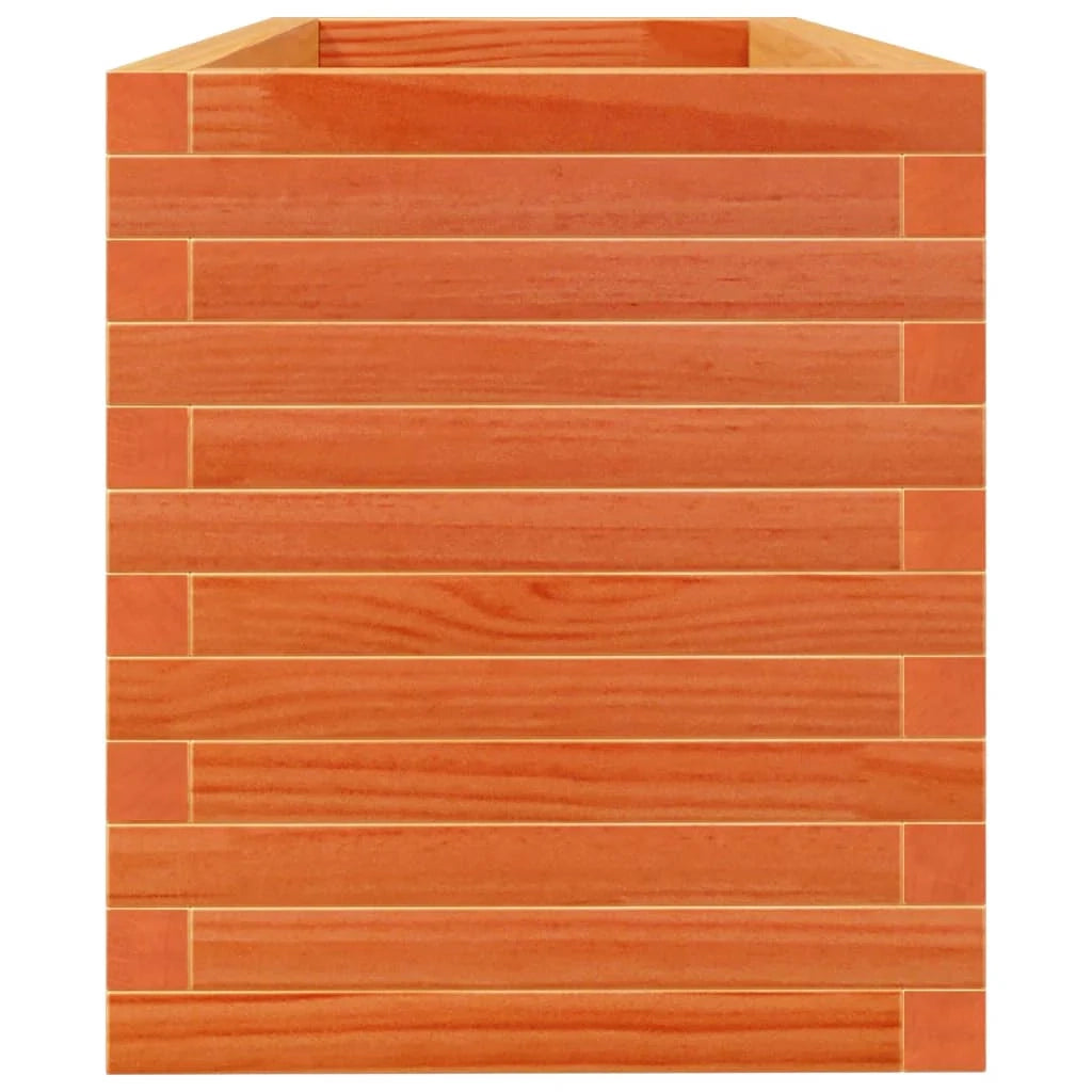 Fioriera rialzata per piante fiori patio giardino finitura a cera 110 x 40 x 45,5 cm legno di pino massiccio marrone 02_0038431