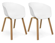 Sedia da pranzo bianca, poltrona in stile scandinavo - Dorina (2 pz) -SD08DOPL