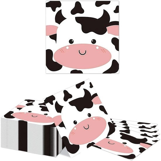 Serviette a forma di mucca, 40 pezzi, 33x33 cm, decorazione da tavola, 2 strati