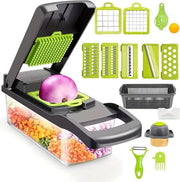 Multifunzione per Verdure 16 in 1 - Snidore per Verdure con Contenitore, Tritapenne per Aglio, Snidore Manuale, Sfilatore di Cibo, Snidore per Verdure con Manuale