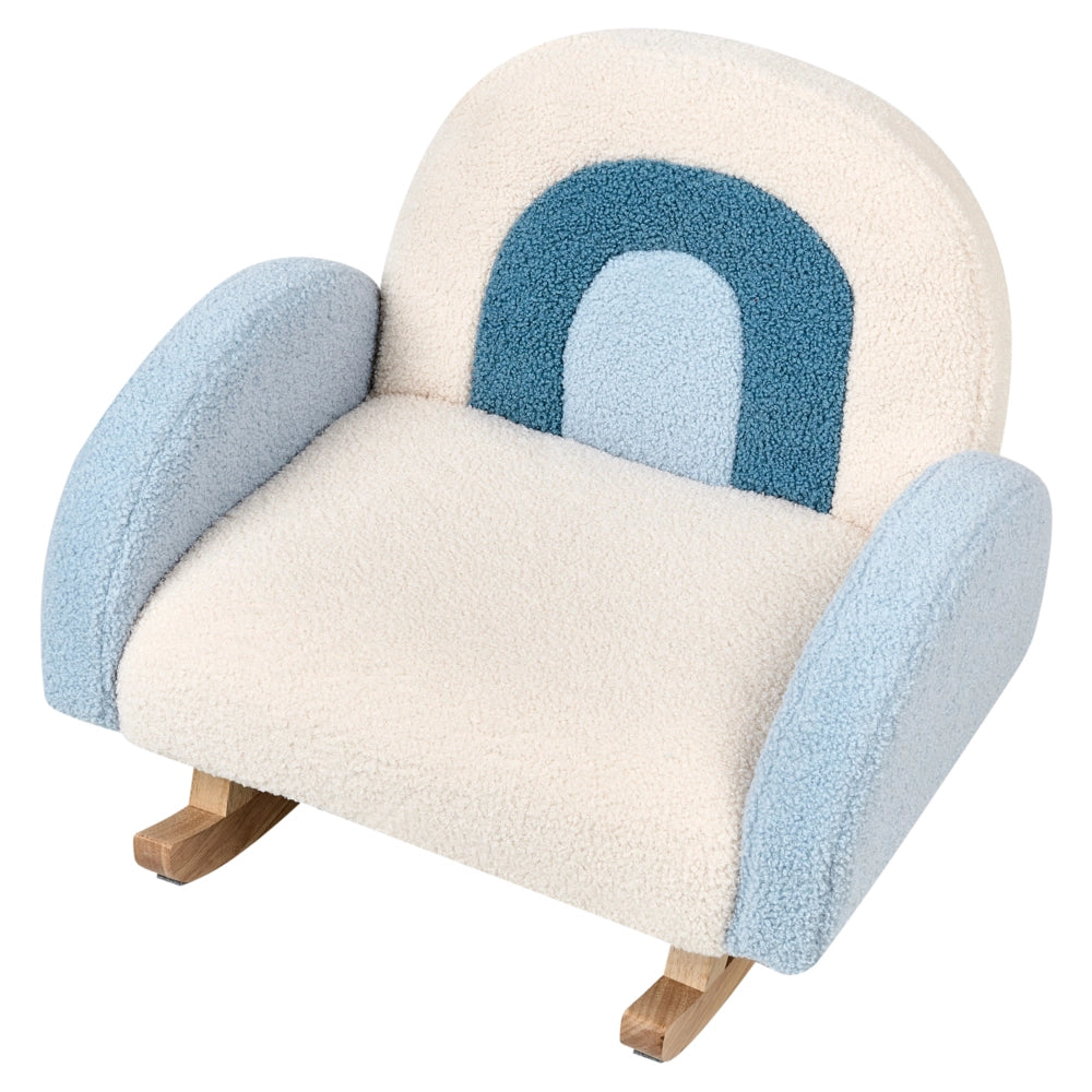 Sedia a dondolo per bambini con Gambe in legno blu per cameretta