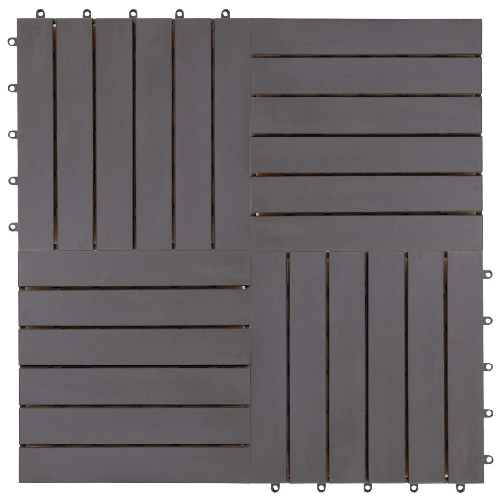 Piastrella per Decking 20 pz Grigio 30 x 30 cm Legno di Acacia CFW2147452
