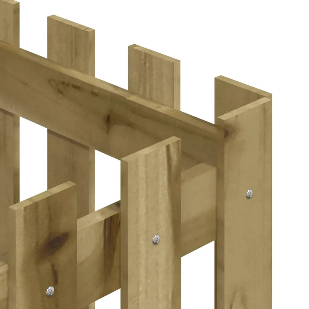 Fioriera Giardino a Recinzione-Vaso con Ringhiera-Contenitore per Piante 40x40x40Pino Massello Impregnato