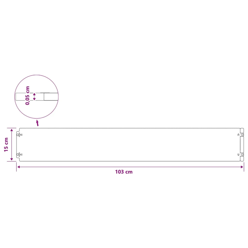 Bordura per Prato 50 pz 15 x 103 cm Acciaio laminato a freddo 860151