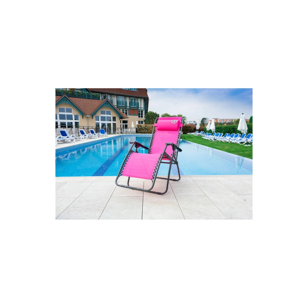 Set di 2 poltrone relax da giardino - O'Colors - Multi-posizione - Blu e rosa