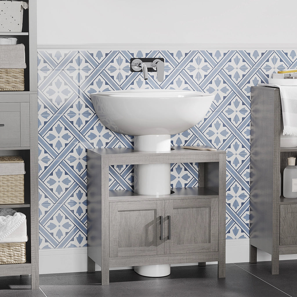 Mobiletto Sottolavabo Bagno ¨C Zephmum ¨C Grigio 60x30x60 cm
