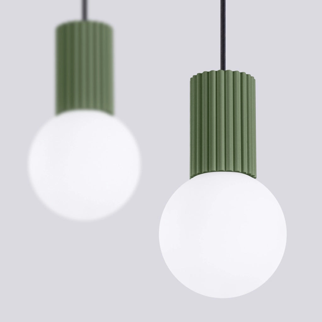 Lampada a sospensione HALO 2L verde oliva