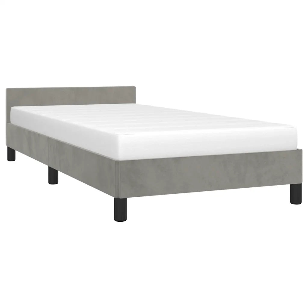 Giroletto senza Materasso Grigio Chiaro 80x200 cm Velluto 347537