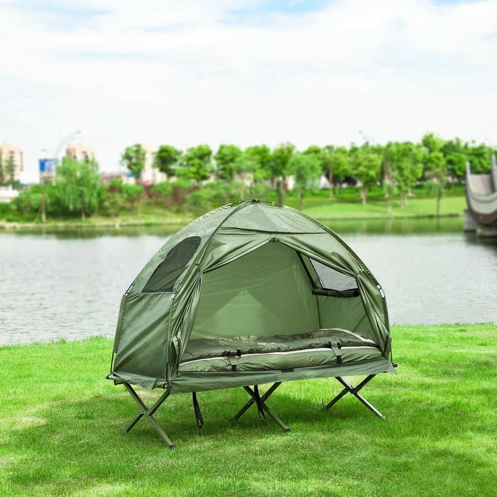 SoBuy® Brandina da Campeggio Pieghevole, Tenda da Campeggio,con Borsa e Materasso ad Aria, OGS32-GR,IT