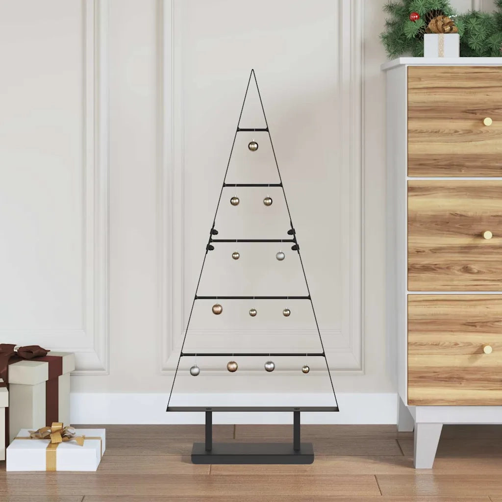 Albero di Natale in metallo con supporto Nero 90 cm Acciaio 42019170
